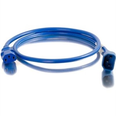 C2G 3ft Power Cord - 18 AWG - IEC320C14 to IEC320C13 - 250V/10A - Blue