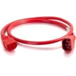 C2G 3ft Power Cord - 18 AWG - IEC320C14 to IEC320C13 - 250V/10A - Red