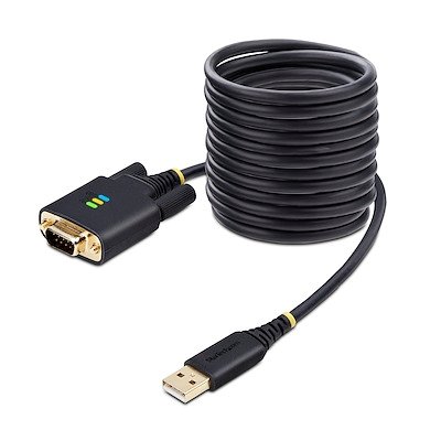 StarTech.com 10ft/3m USB to Serial Adapter Cable, FTDI, RS232 COM Retention, Changeable Screws/Nuts