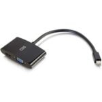 C2G 8in Mini DisplayPort to HDMI or VGA Adapter Converter - 4K - Black - video converter - black