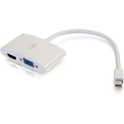 C2G 8in Mini DisplayPort to HDMI or VGA Adapter Converter - 4K - White - video converter - white