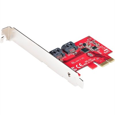 StarTech.com SATA PCIe Card, 2 Port PCIe SATA Expansion Card, 6Gbps, Non-RAID, PCIe/SATA Converter