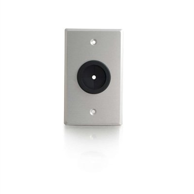 C2G 1in Grommet Cable Pass Through Single Gang Wall Plate - Brushed Aluminum
