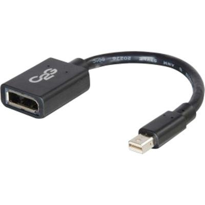 C2G 6in Mini DisplayPort to DisplayPort Adapter - Mini DP to DP Adapter - 4K 30Hz - Black - M/F