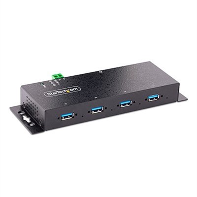 StarTech.com 4-Port Industrial USB 3.0 Hub, Rugged USB Hub w/ ESD & Surge Protection, Metal USB Hub