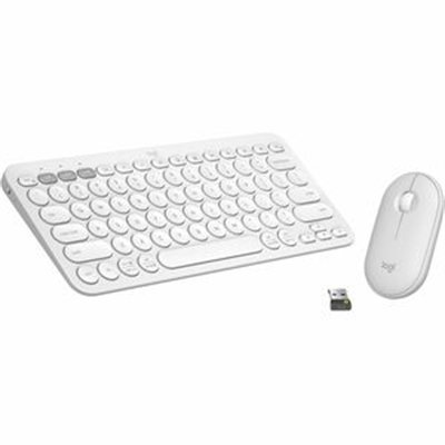 Logitech Pebble 2 Combo - keyboard and mouse set - tonal white
