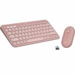 Logitech Pebble 2 Combo, Wireless Keyboard and Mouse, Tonal Rose - keyboard and mouse set - tonal rose