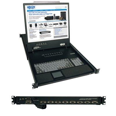 Tripp Lite 8-Port Rack Console VGA KVM Switch w/ 19" LCD 1U TAA - KVM console - 19"