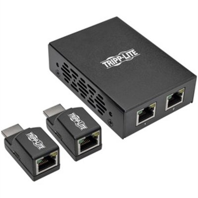 Tripp Lite 2-Port HDMI over Cat5/Cat6 Extender Kit, Power over Cable, Box-Style Transmitter, 2 Mini Receivers, 1080p @ 60 Hz, TAA - Kit - video/audio extender - TAA Compliant