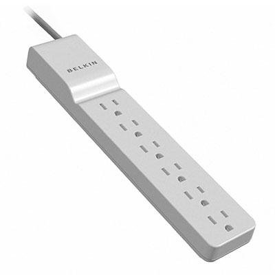 Belkin 6 Outlet Home/Office Surge Protector - 4ft Cord- 720J -ST PLG - White