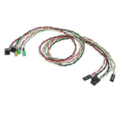 This PowerReset LED wire kit is suitable for replacing burnt out LEDs and switches on a PC (ATX) Case Front panel. The fivepiece kit comes with two switches (Power Reset) and three LEDs (Power Hard Drive Activity Sleep).