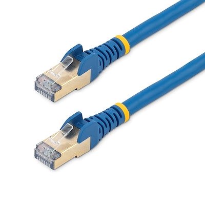 StarTech.com 1 ft CAT6a Ethernet Cable - 10 GbE Shielded Snagless RJ45 100W PoE Patch Cord - Blue
