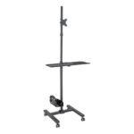 Tripp Lite Mobile Workstation TV Floor Stand Cart Height-Adjustable w/ Monitor Mount 17-32in - cart - for LCD display / keyboard / mouse / CPU - black