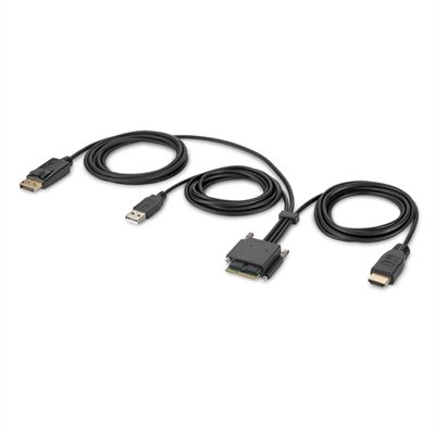 Belkin Secure Modular HDMI and DP Dual Head Host Cable - video / audio / data cable - DisplayPort / HDMI / USB - TAA Compliant - 6 ft