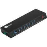 SIIG 10-Port Industrial USB 3.1 Gen 1 Hub with Dual USB-C & Charging - hub - 9 ports