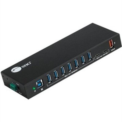 SIIG 10-Port Industrial USB 3.1 Gen 1 Hub with Dual USB-C & Charging - hub - 9 ports