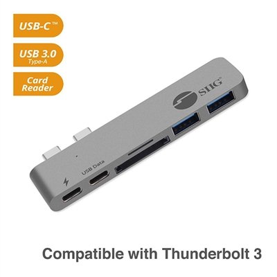 SIIG Thunderbolt 3 USB-C Hub with Card Reader & PD Adapter - docking station - USB-C 3.1 / Thunderbolt 3