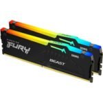 Kingston FURY Beast RGB - DDR5 - kit - 16 GB: 2 x 8 GB - DIMM 288-pin - 5200 MHz / PC5-41600 - unbuffered