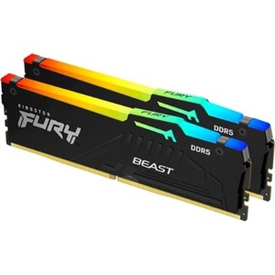 Kingston FURY Beast RGB - DDR5 - kit - 16 GB: 2 x 8 GB - DIMM 288-pin - 5200 MHz / PC5-41600 - unbuffered