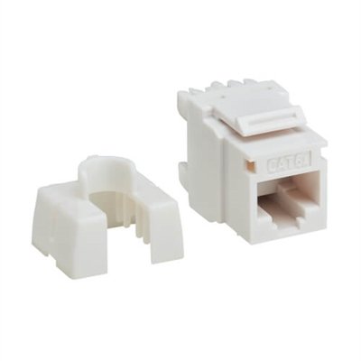 Eaton Tripp Lite Series Cat6 Keystone Jacks, 25 Pack - 4PPoE Compliant, 110/Krone, 568A/B, RJ45 Ethernet, White, TAA - modular insert - TAA Compliant