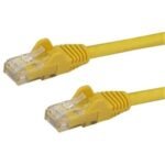 StarTech.com 25ft CAT6 Ethernet Cable Yellow Snagless UTP CAT 6 Gigabit Cord/Wire 100W PoE 650MHz