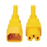 Eaton Tripp Lite Series Power Cord C14 to C15 - Heavy-Duty, 15A, 250V, 14 AWG, 10 ft. (3.1 m), Yellow - power cable - IEC 60320 C14 to IEC 60320 C15 - 10 ft