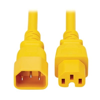 Eaton Tripp Lite Series Power Cord C14 to C15 - Heavy-Duty, 15A, 250V, 14 AWG, 10 ft. (3.1 m), Yellow - power cable - IEC 60320 C14 to IEC 60320 C15 - 10 ft