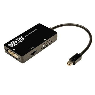 Tripp Lite 6in Mini DisplayPort to VGA / DVI / HDMI Adapter Converter mDP 6" - video converter - black