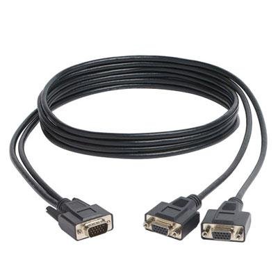 Tripp Lite 6ft VGA Monitor Y Splitter Cable High Resolution HD15 M/2xF 6' - VGA splitter - 6 ft