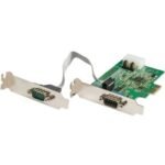 StarTech.com 2-port PCI Express RS232 Serial Adapter Card - PCIe Serial DB9 Controller - Low Profile