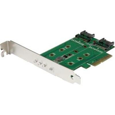 StarTech.com 3PT M.2 SSD Adapter Card - 1x PCIe (NVMe) 2x SATA M.2 PCIe 3.0