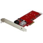 StarTech.com 2x M.2 NGFF SSD RAID Controller Card + 2x SATA III Ports PCIe