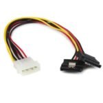 StarTech.com 12in 4 Pin LP4 to Dual Latching SATA Y Splitter