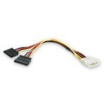 StarTech.com 12in LP4 to 2x SATA Power Y Cable Adapter - SATA Power Cable