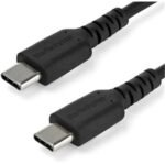 StarTech.com 1m USB C Charging Cable - Durable Fast Charge & Sync USB C to C Aramid Fiber 60W Black