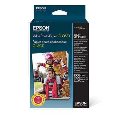 Epson Value Photo Paper Glossy - photo paper - glossy - 100 sheet(s) - 4 in x 6 in