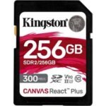 Kingston Canvas React Plus - flash memory card - 256 GB - SDXC UHS-II