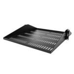 StarTech.com 2U Vented Server Rack Shelf - Center Mount 20in Deep Fixed Cantilever Tray - Rackmount Shelf for 19" AV/Data/Network Equipment w/ Cage Nuts & Screws - 200lbs Weight Capacity - 2U Network Rack Shelf - rack shelf - 2U