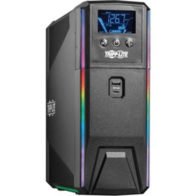 Tripp Lite 1000VA 600W 120V Pure Sine Wave Gaming UPS Battery Backup - LCD, AVR, RGB LEDs, USB Charging, Power Saving - UPS - 600 Watt - 1000 VA