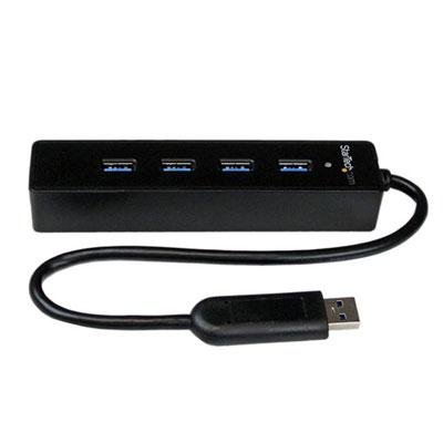 StarTech.com 4 Port USB 3.0 Hub 5Gbps w/Long Cable - Portable, Bus Powered