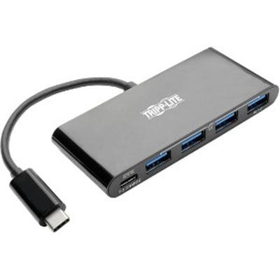 Tripp Lite 4-Port USB C Hub Adapter w 4x USB-A & USB Type C PD Charging Black Thunderbolt 3 Compatible - hub - 4 ports