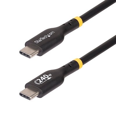 StarTech.com 3ft USB-C Charging Cable, USB-IF Certified USB C Cable, 240W PD EPR, USB 2.0 (USB2EPR3F) - USB-C cable - 24 pin USB-C to 24 pin USB-C - 3 ft