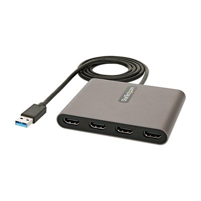 StarTech.com USB 3.0 to 4 HDMI Adapter - 1080p Quad Monitor External Video Graphics Card - Windows