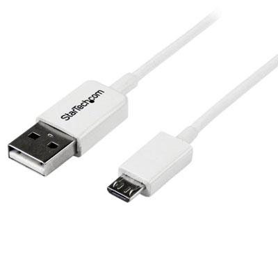 StarTech.com White Micro USB Cable - A to Micro B - Micro USB Charger