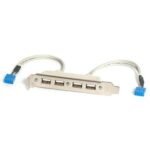 StarTech.com 4 Port USB A Female Slot Plate Adapter