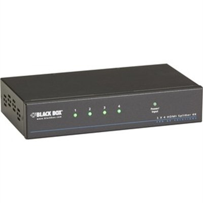 Black Box 4K HDMI Splitter 1 x 4 - video/audio splitter - 4 ports - rack-mountable - TAA Compliant