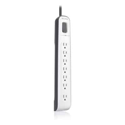 Belkin 7-Outlet Surge Protector w/ Telephone Protection - 12ft Cord - 2000J - RA PLG - White