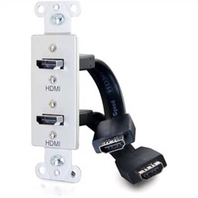 C2G 2-Port HDMI Pass Through Decorative Wall Plate - Aluminum