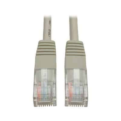 7 ft. Category 5E patch cable, gray, RJ45 male & female connectors, molded strain relief design, 350 MHZ.